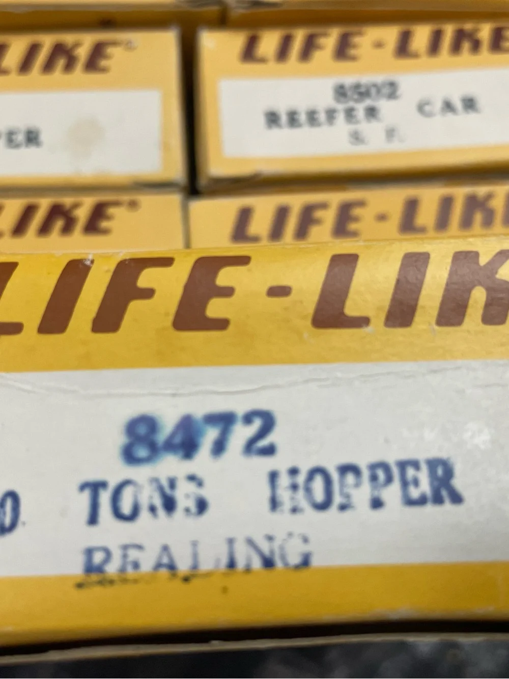 Lot of 7 Life-Like HO Scale Train Cars Hoppers Tanker Reefers in Original Boxes